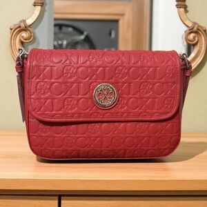 Christian Lacroix Red Leather Shoulder Bag NWT